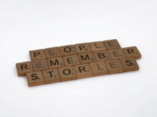 People Remember Stories Scrabble Tiles